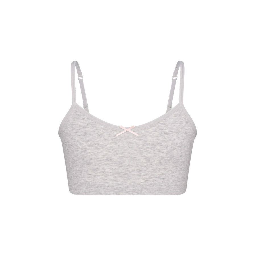 COTTON SEAMLESS JUNIORS BRALETTE 2-PACK | LIGHT HEATHER GREY AND SOOT