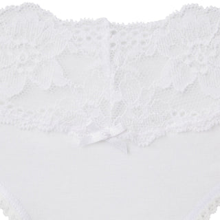LIGHTWEIGHT COTTON WIDE LACE THONG | SNOW
