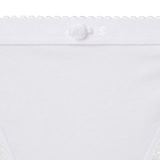 LIGHTWEIGHT COTTON LOGO PICOT STRING BIKINI | SNOW