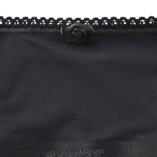 LIGHTWEIGHT COTTON LOGO PICOT SCOOP BRALETTE | SOOT TONAL