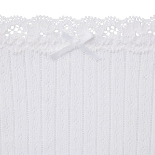 LIGHTWEIGHT COTTON POINTELLE LACE STRING THONG | SNOW