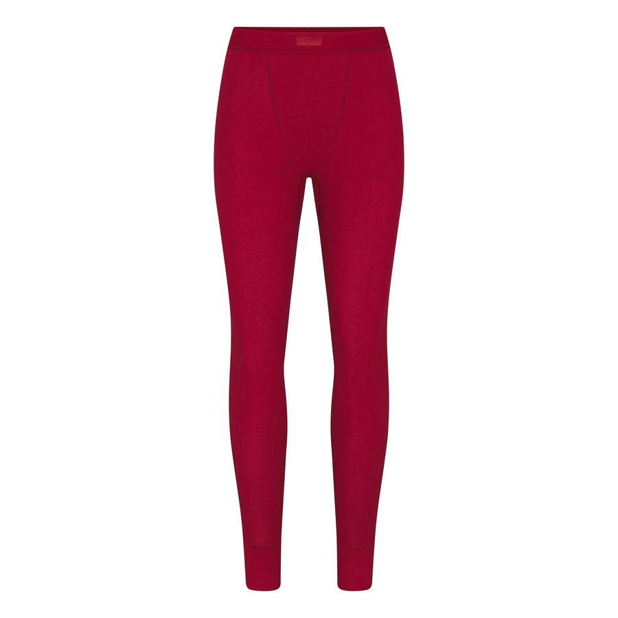 COTTON RIB LEGGING | BRICK