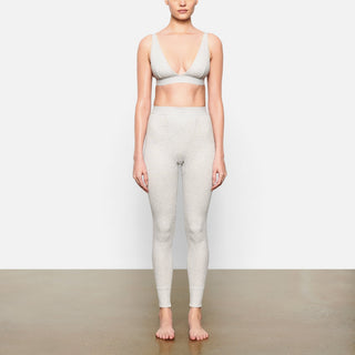 COTTON RIB LEGGING | LIGHT HEATHER GREY