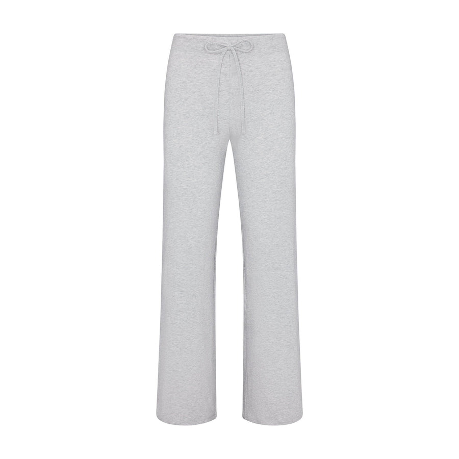 COTTON JERSEY STRAIGHT LEG PANT | LIGHT HEATHER GREY
