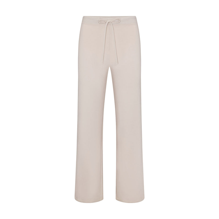 COTTON JERSEY STRAIGHT LEG PANT | STONE