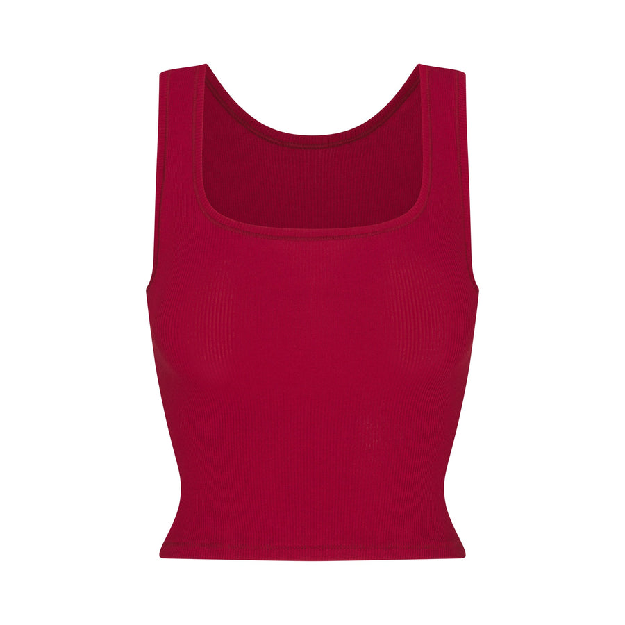 COTTON RIB TANK | BRICK