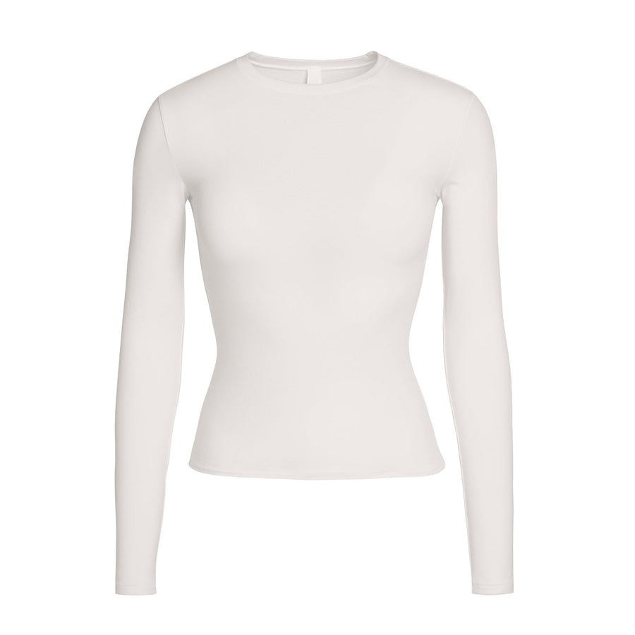 COTTON JERSEY LONG SLEEVE T-SHIRT | MARBLE