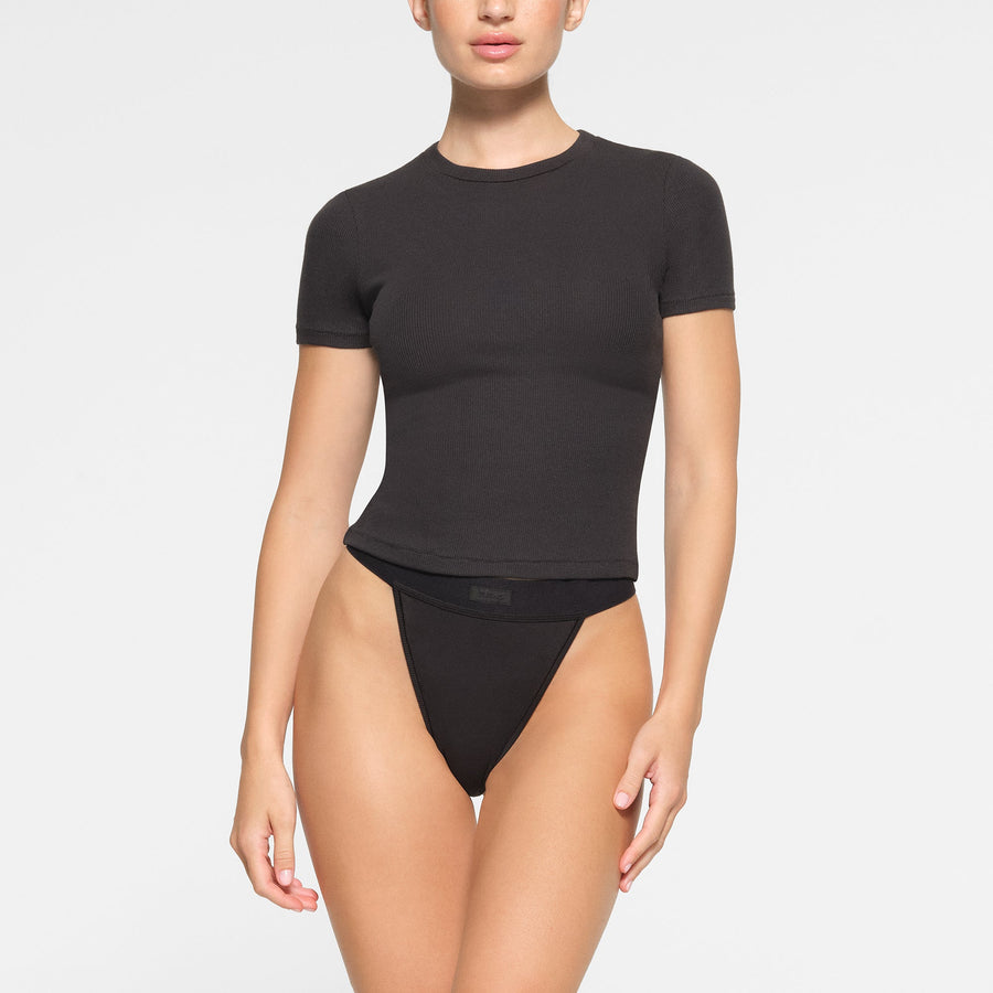 COTTON RIB T-SHIRT | SOOT