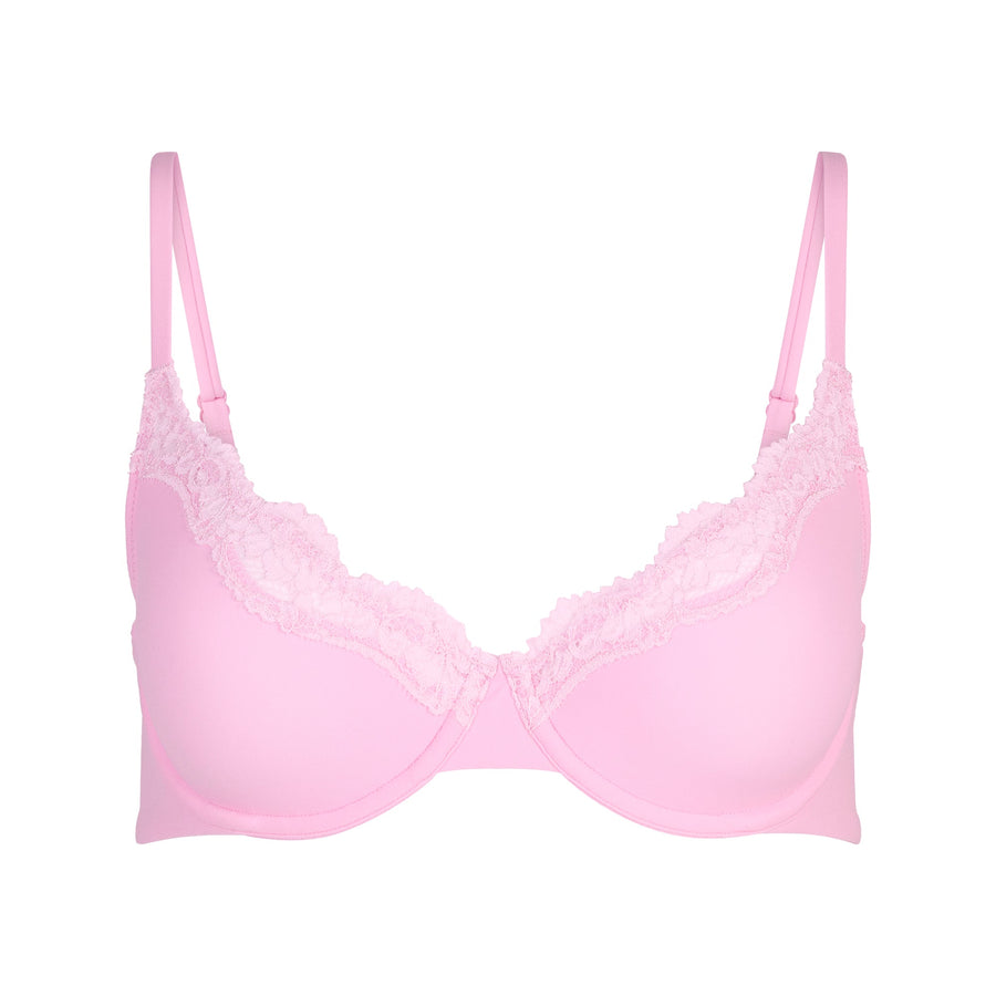FITS EVERYBODY LACE UNLINED SCOOP BRA | BUBBLE GUM TONAL