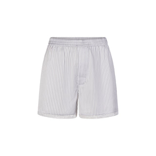 WOVEN SHINE LACE BOXER | SILVER TRIPLE PINSTRIPE