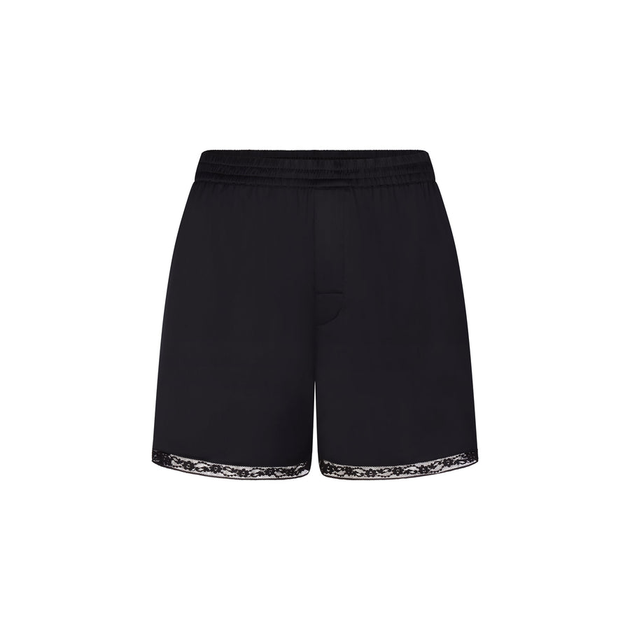 WOVEN SHINE LACE BOXER | ONYX