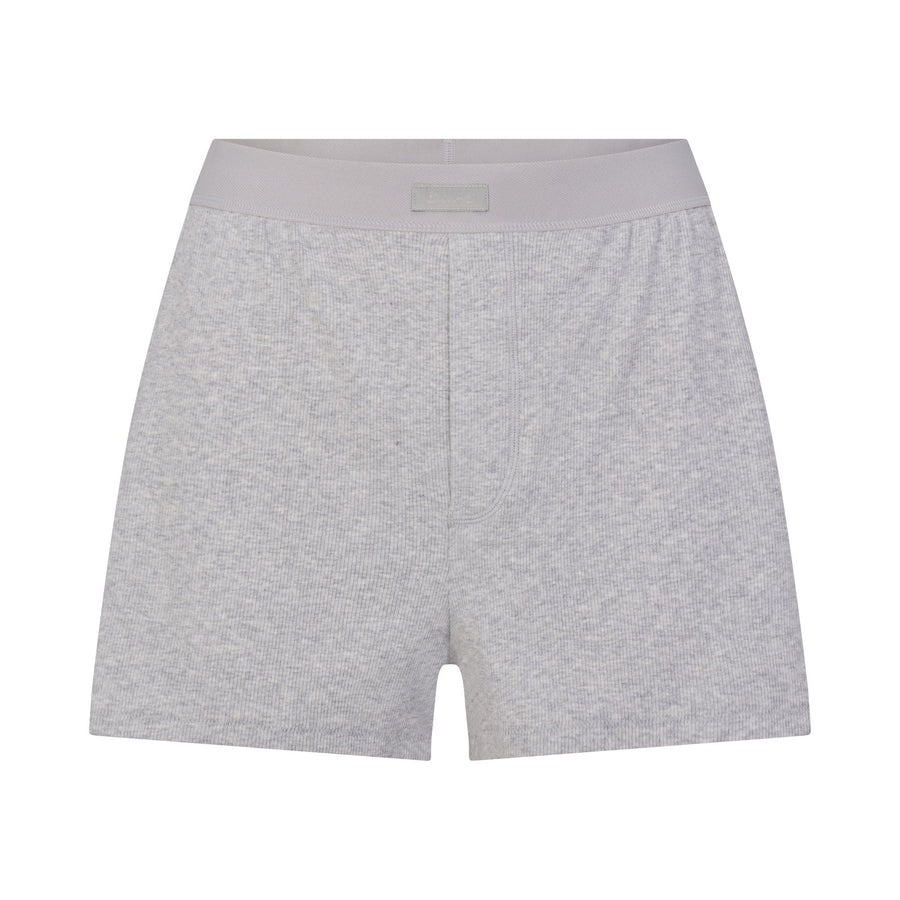 COTTON RIB LOOSE BOXER | LIGHT HEATHER GREY