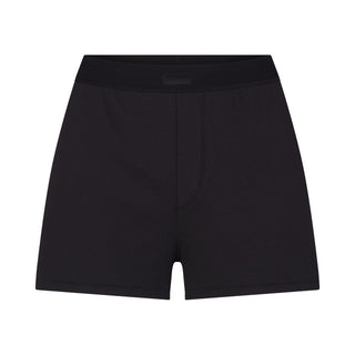 COTTON RIB LOOSE BOXER | SOOT