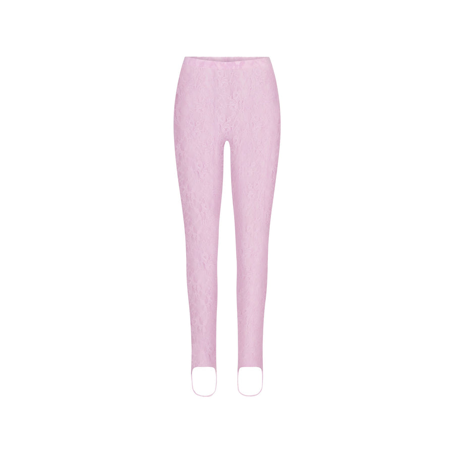 STRETCH LACE STIRRUP LEGGING | BABY PINK