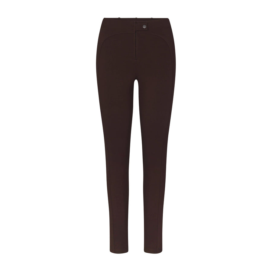 THE ESSENTIAL COLLECTION ZIP FRONT LEGGING | ESPRESSO
