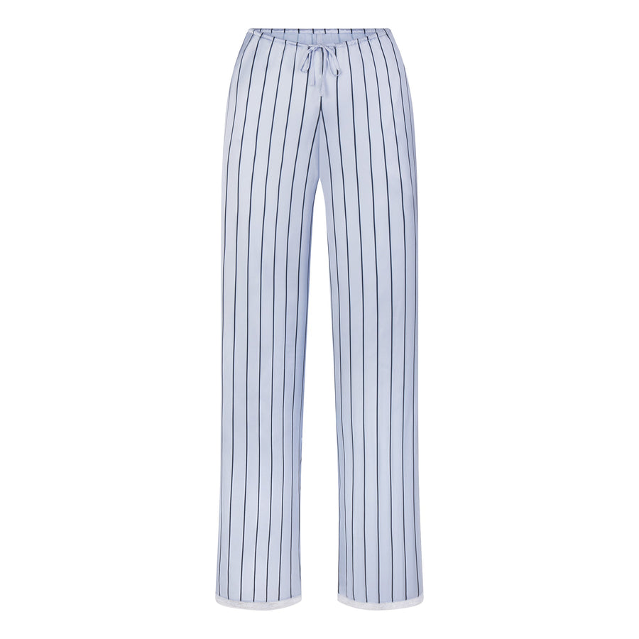 WOVEN SHINE LACE PANT | PERIWINKLE WIDE STRIPE