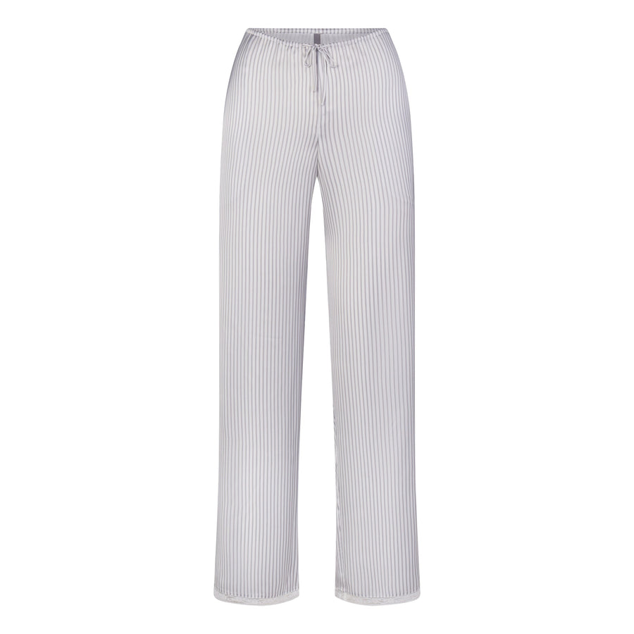 WOVEN SHINE LACE PANT | SILVER TRIPLE PINSTRIPE