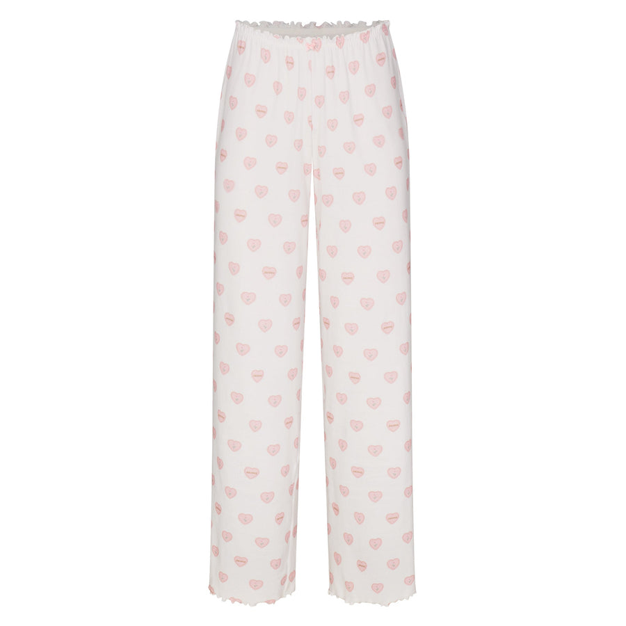 LOGO POINTELLE STRAIGHT LEG PANT | SNOW LACE HEARTS