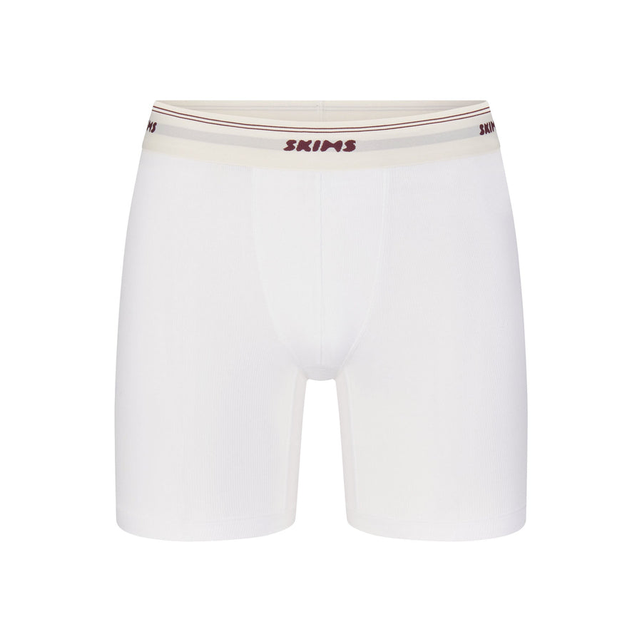 SKIMS COTTON RIB MENS 5" BOXER BRIEF | CHALK