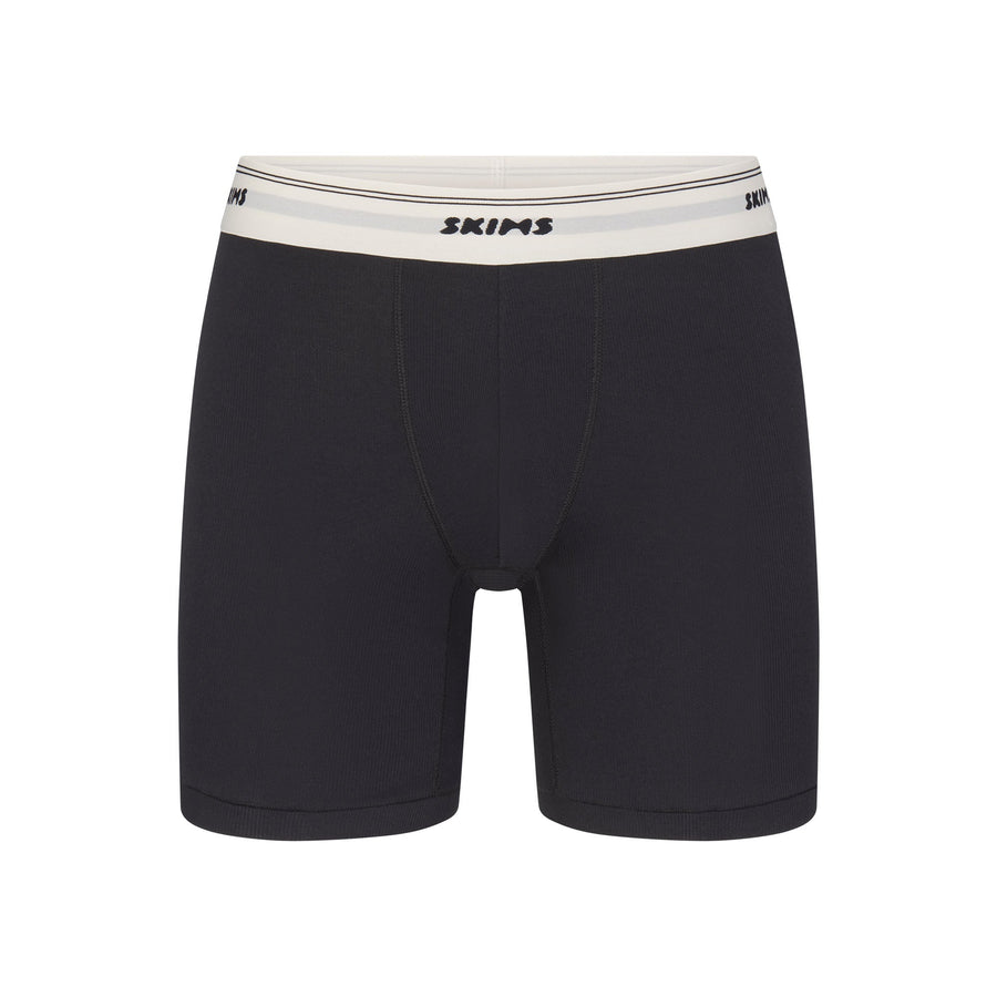 SKIMS COTTON RIB MENS 5" BOXER BRIEF | ONYX