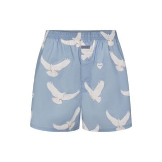 COTTON POPLIN MENS BOXER | AERO TEXTURED DOVE PRINT