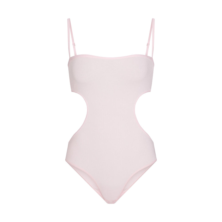 COTTON RIB CUT OUT BODYSUIT | CHERRY BLOSSOM