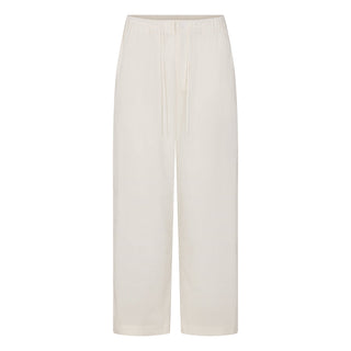 WOVEN COTTON OVERSIZED STRAIGHT LEG PANT | EGRET