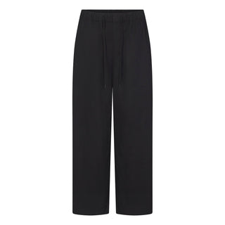 WOVEN COTTON OVERSIZED STRAIGHT LEG PANT | ONYX