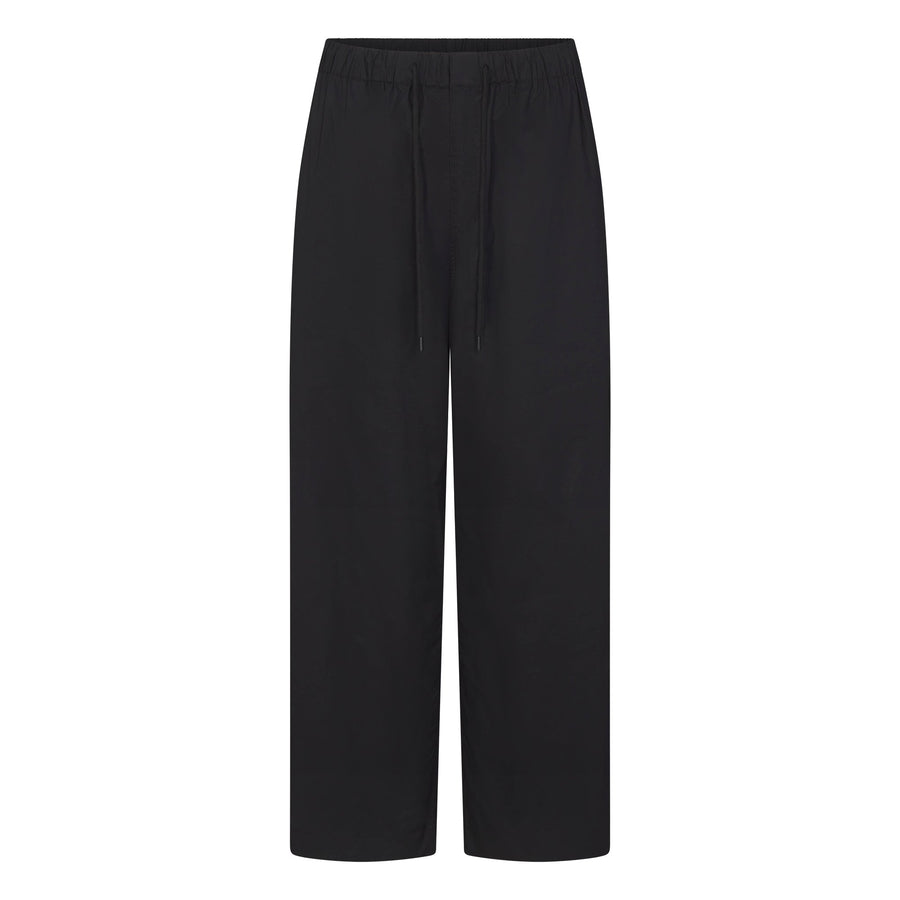 WOVEN COTTON OVERSIZED STRAIGHT LEG PANT | ONYX