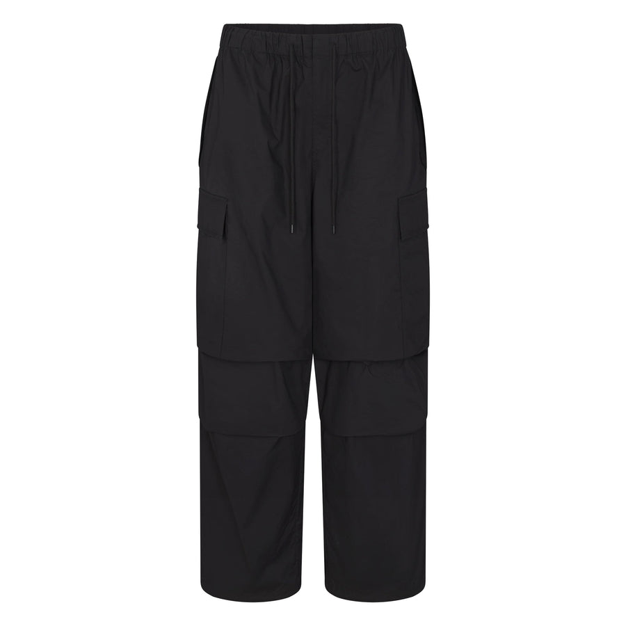 WOVEN COTTON OVERSIZED LOW RISE CARGO PANT | ONYX