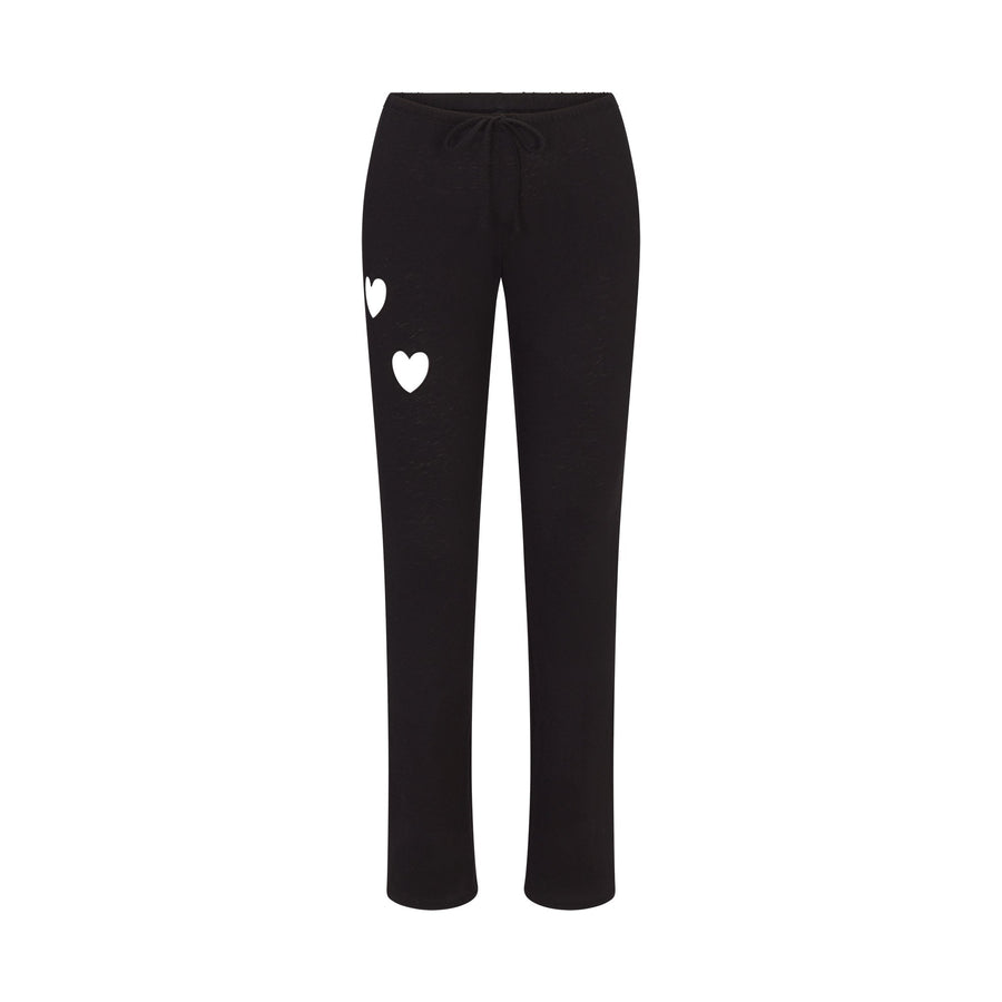WORN IN JERSEY HEART STRAIGHT LEG PANT | WASHED ONYX
