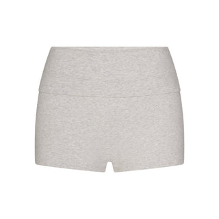 COTTON JERSEY FOLDOVER SHORT | LIGHT HEATHER GREY