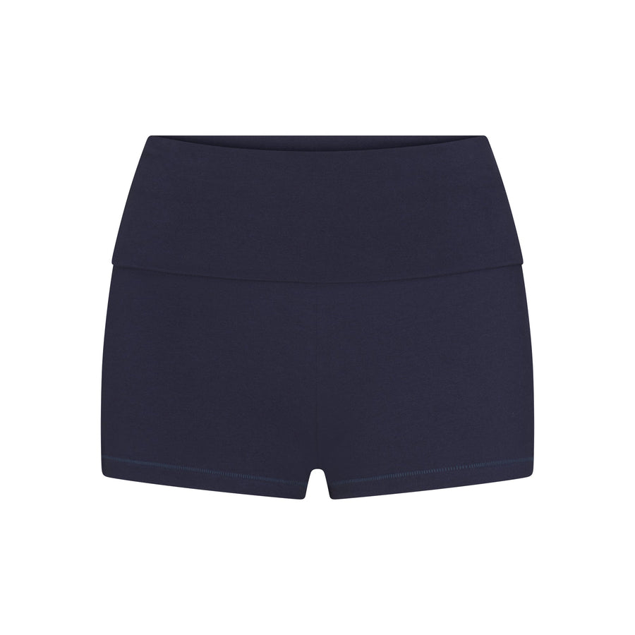 COTTON JERSEY FOLDOVER SHORT | NAVY
