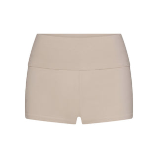 COTTON JERSEY FOLDOVER SHORT | STONE