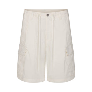 WOVEN COTTON OVERSIZED CARGO SHORT | EGRET