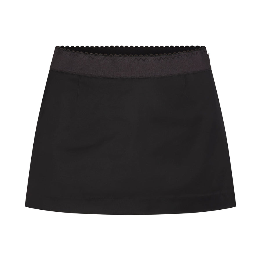 SATIN MINI SKIRT | OBSIDIAN