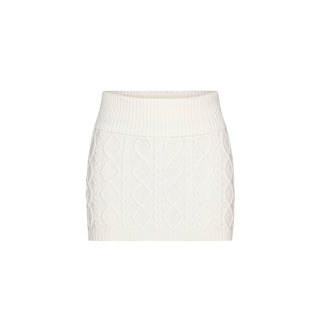 SWEATER KNITS CABLE KNIT MINI SKIRT | IVORY