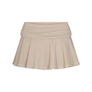 COTTON JERSEY FOLDOVER MINI SKORT | STONE