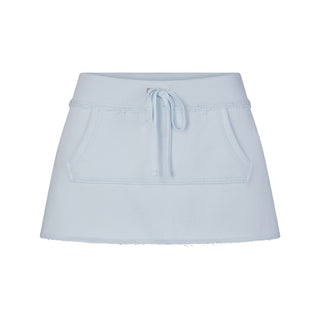 DRAPEY FRENCH TERRY MINI SKIRT | POWDER BLUE