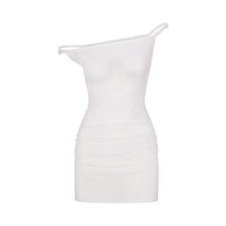 SWIM COVER-UPS COTTON OFF THE SHOULDER MINI DRESS | SNOW