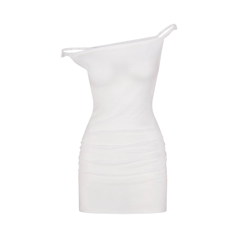 SWIM COVER-UPS COTTON OFF THE SHOULDER MINI DRESS | SNOW