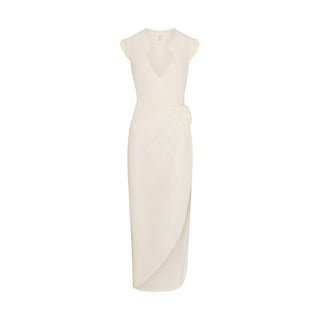 SWIM COVER-UPS COTTON TIE DRESS | EGRET