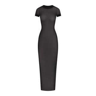 MESH COVER-UPS LONG DRESS | ONYX