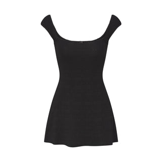LOGO POINTELLE MINI DRESS | SOOT