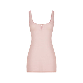SHEER RIB MINI SLIP DRESS | MORGANITE