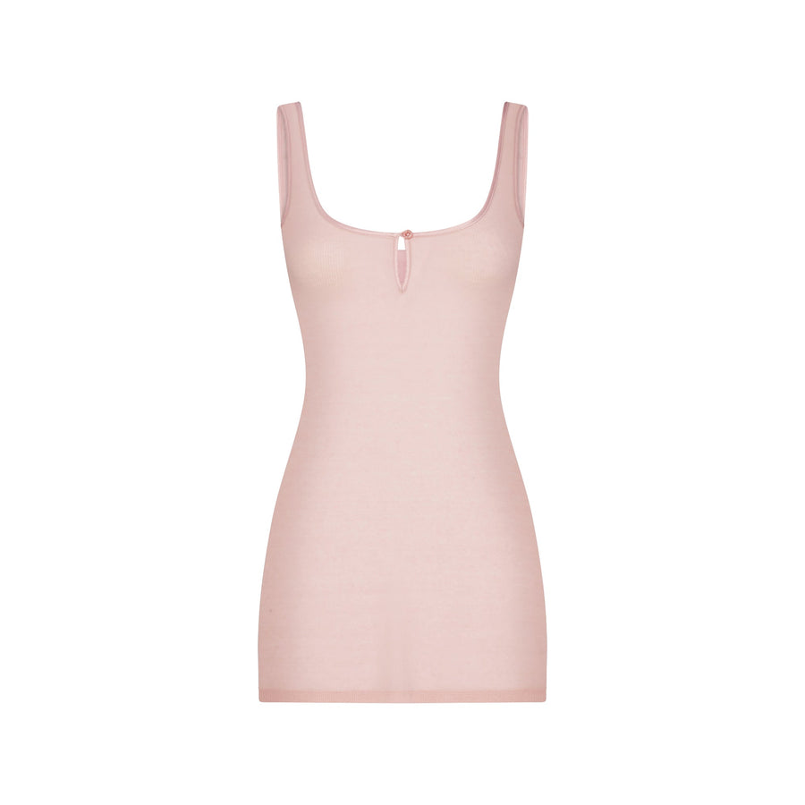 SHEER RIB MINI SLIP DRESS | MORGANITE