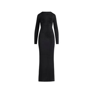 FEATHERWEIGHT CASHMERE LONG DRESS | ONYX