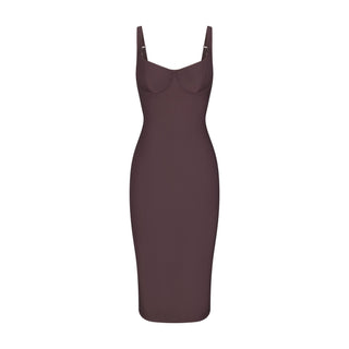 SKIMS BODY MIDI DRESS | RAISIN
