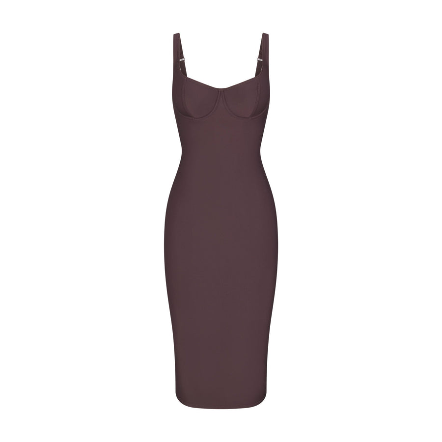SKIMS BODY MIDI DRESS | RAISIN