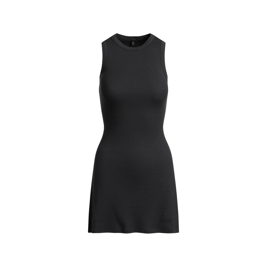 COTTON RIB TANK DRESS | SOOT